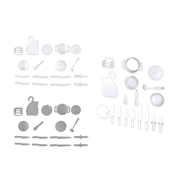 発売予定日2026年12月予定メーカープラム登場作品---商品詳細※こちらは・お料理セット01 ホワイト・お料理セット01 クリア・お料理セット01 グレーの3種セットとなります。■お料理セット01 ホワイトプラフィアシリーズをもっと可愛く楽しもう！お料理上手なキャラクターにピッタリの「お料理セット01」が登場です！。可愛らしい猫型のまな板や鍋敷きに加え、日常に溶け込むシンプルな形のお料理道具を詰め込みました♪鍋と鍋蓋は別パーツになっており、何も入っていない空の鍋にしたり、具材のパーツに自由に着色することもできます。三徳包丁とナイフは両刃、出刃包丁と柳刃包丁は片刃仕様になっており、それぞれの刃の付き方の違いを楽しめます。さまざまな用途に合わせて持たせてあげてください。まな板スタンドは付属のまな板をセットでき、飾って楽しむことができます。カラーはグレー・ホワイト・クリアの3色からお選びいただけます。お好きな色で着色し、ポップなお料理をお楽しみください！付属物：まな板スタンド・鍋・鍋蓋・鍋敷き・まな板・お玉・ボウル・ホイッパー・具材・三徳包丁×2・出刃包丁×2・柳刃包丁×2・ナイフ×2(C)PLUMPMOA■お料理セット01 クリアプラフィアシリーズをもっと可愛く楽しもう！お料理上手なキャラクターにピッタリの「お料理セット01」が登場です！。可愛らしい猫型のまな板や鍋敷きに加え、日常に溶け込むシンプルな形のお料理道具を詰め込みました♪鍋と鍋蓋は別パーツになっており、何も入っていない空の鍋にしたり、具材のパーツに自由に着色することもできます。三徳包丁とナイフは両刃、出刃包丁と柳刃包丁は片刃仕様になっており、それぞれの刃の付き方の違いを楽しめます。さまざまな用途に合わせて持たせてあげてください。まな板スタンドは付属のまな板をセットでき、飾って楽しむことができます。カラーはグレー・ホワイト・クリアの3色からお選びいただけます。お好きな色で着色し、ポップなお料理をお楽しみください！付属物：まな板スタンド・鍋・鍋蓋・鍋敷き・まな板・お玉・ボウル・ホイッパー・具材・三徳包丁×2・出刃包丁×2・柳刃包丁×2・ナイフ×2(C)PLUMPMOA■お料理セット01 グレープラフィアシリーズをもっと可愛く楽しもう！お料理上手なキャラクターにピッタリの「お料理セット01」が登場です！。可愛らしい猫型のまな板や鍋敷きに加え、日常に溶け込むシンプルな形のお料理道具を詰め込みました♪鍋と鍋蓋は別パーツになっており、何も入っていない空の鍋にしたり、具材のパーツに自由に着色することもできます。三徳包丁とナイフは両刃、出刃包丁と柳刃包丁は片刃仕様になっており、それぞれの刃の付き方の違いを楽しめます。さまざまな用途に合わせて持たせてあげてください。まな板スタンドは付属のまな板をセットでき、飾って楽しむことができます。カラーはグレー・ホワイト・クリアの3色からお選びいただけます。お好きな色で着色し、ポップなお料理をお楽しみください！付属物：まな板スタンド・鍋・鍋蓋・鍋敷き・まな板・お玉・ボウル・ホイッパー・具材・三徳包丁×2・出刃包丁×2・柳刃包丁×2・ナイフ×2(C)PLUMPMOA原型製作---サイズ1/12スケール 全高：約15〜39mm商品仕様プラスチックモデルキット 3種セットパッケージ---備考※こちらの商品は送料無料とさせて頂きます。※弊社オリジナル設定のセット販売となります。商品内容は個々の商品と変わりません。ご了承ください。※画像は試作品につき実際の商品とは異なります。※本製品は組み立て式のキットです。組み立てには別途、接着剤や工具等が必要です。※本商品以外の物は含まれません。個数制限お1人様3セットまで■ ご予約商品全般に関するご注意当店では十分な数量を発注したうえでご予約を承っておりますが、生産上の都合などにより、入荷直前で数量を調整されてしまう場合が稀に御座います。その場合メールでご連絡のうえ、原則ご注文先着順でのご提供となります。また、複数個のご注文を減数させて頂いたり、ご注文自体を取り消しとさせて頂く場合が御座います。予めご了承頂けますようお願い致します。※2019年4月1日より、ご予約商品はお支払い方法に関わらず単体のみでの受付となります。上記日時以降にご予約商品を複数同時にご注文された場合、自動的にキャンセル処理が行われますのでご注意下さい。2019年3月31日以前にご注文の場合、同梱・分割につきましては以下からご確認下さい。ご注文管理システム概要※商品の大幅な延期についてメーカーの都合により発売の大幅な遅れが発生する可能性がございます。発売延期発生から1年以上情報が途絶えたものは、当店の判断で受注を一旦白紙とさせて頂く場合が御座います。正確な情報が入り次第、改めて受注を取り直し致します。また、2019年4月1日より、注文日より1年以上経過したご注文は、システム上強制キャンセルされることとなりました。予めご了承下さい。※ご予約商品のキャンセルについてご注文のキャンセルは発売延期時等も含み原則不可となりますので、十分ご検討の上お申し込み下さい。代金引換発送後の受け取り拒否などは、往復分の送料等諸経費をご請求させて頂きます。尚、複数個（2個以上）のご注文、海外メーカーの商品、1万円を超える高額商品のご注文はキャンセルを一切承る事が出来ませんので、十分ご検討のうえご注文下さい。また、キャンセル履歴のある方のご注文は、当店の判断でご注文をお断りさせて頂く場合が御座いますので予めご了承下さい。※商品の発送時期について◎ ご予約商品は入荷翌営業日より発送されます。営業日に付きましては、トップページのカレンダーをご確認下さい。入荷日が週末にあたる場合は、翌週の発送になります。お急ぎの発送に対応出来ない場合が御座いますので予めご了承下さい。※長期のお取り置きはしておりません。※当社が運営する他店舗でのご注文とはおまとめが出来ません。※お引越しや長期出張の際は事前にメールでご連絡下さい。※ラッピングサービス、海外発送は行っておりませんので予めご了承下さい。