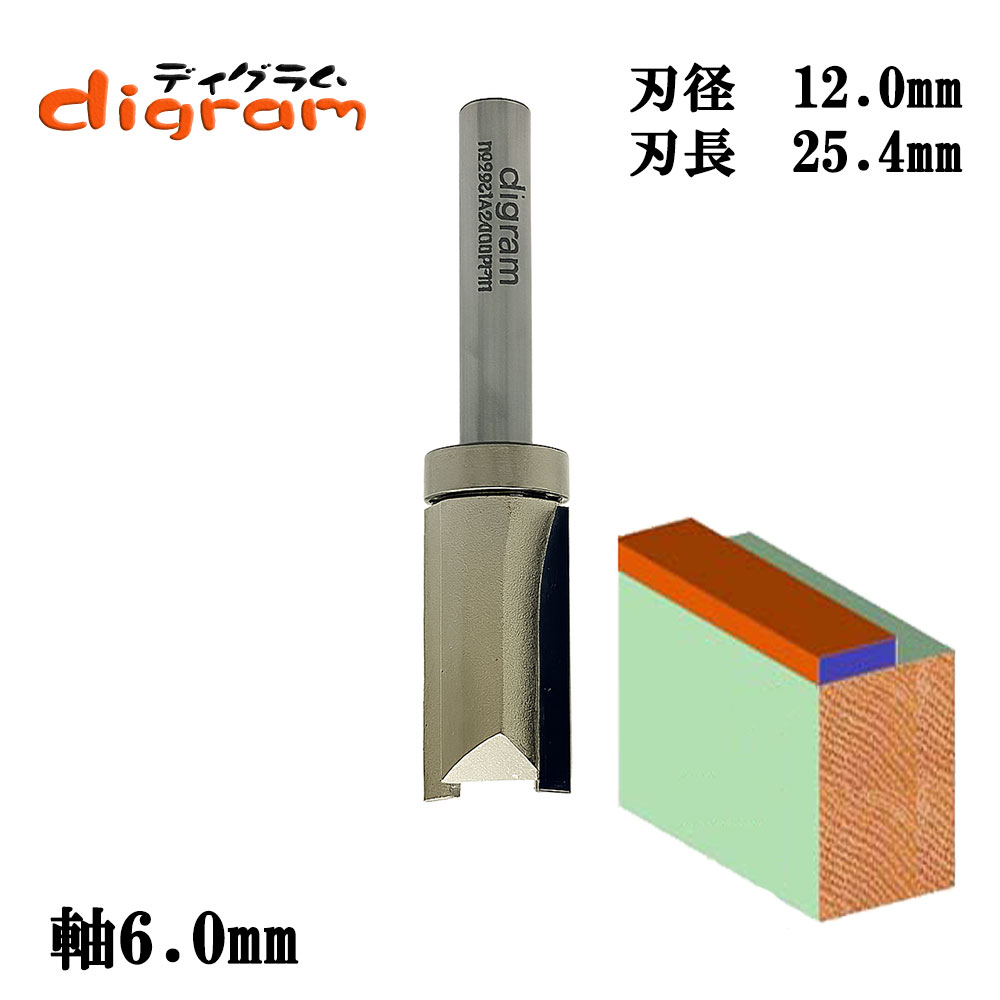 トリマービット トップベアリング トリム パターン 6mm軸（刃径12mm）Microtungsten carbide【dm312504】