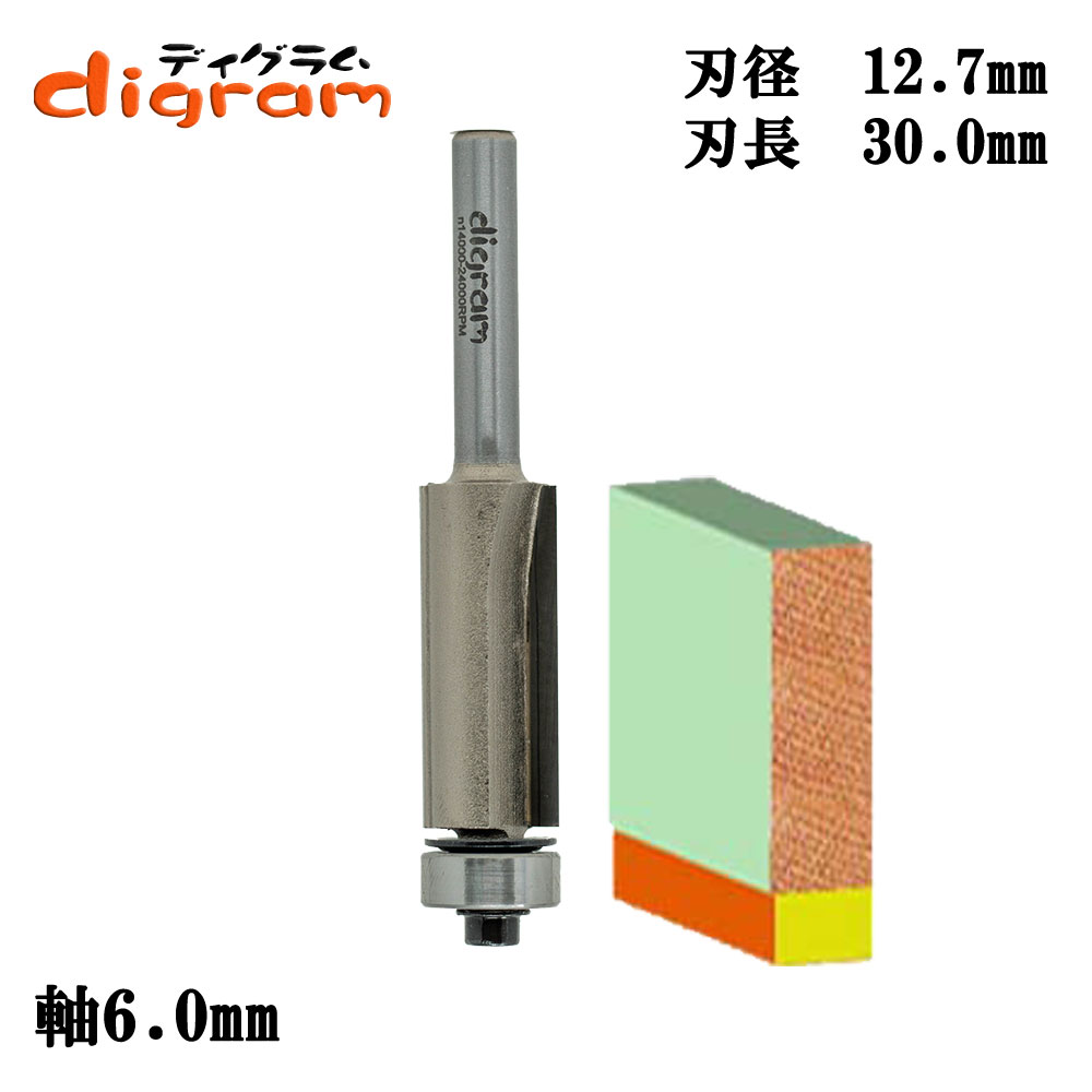 トリマービットフラッシュトリム6mm軸(刃径12.7mm)Microtungstencarbide【dm32502】