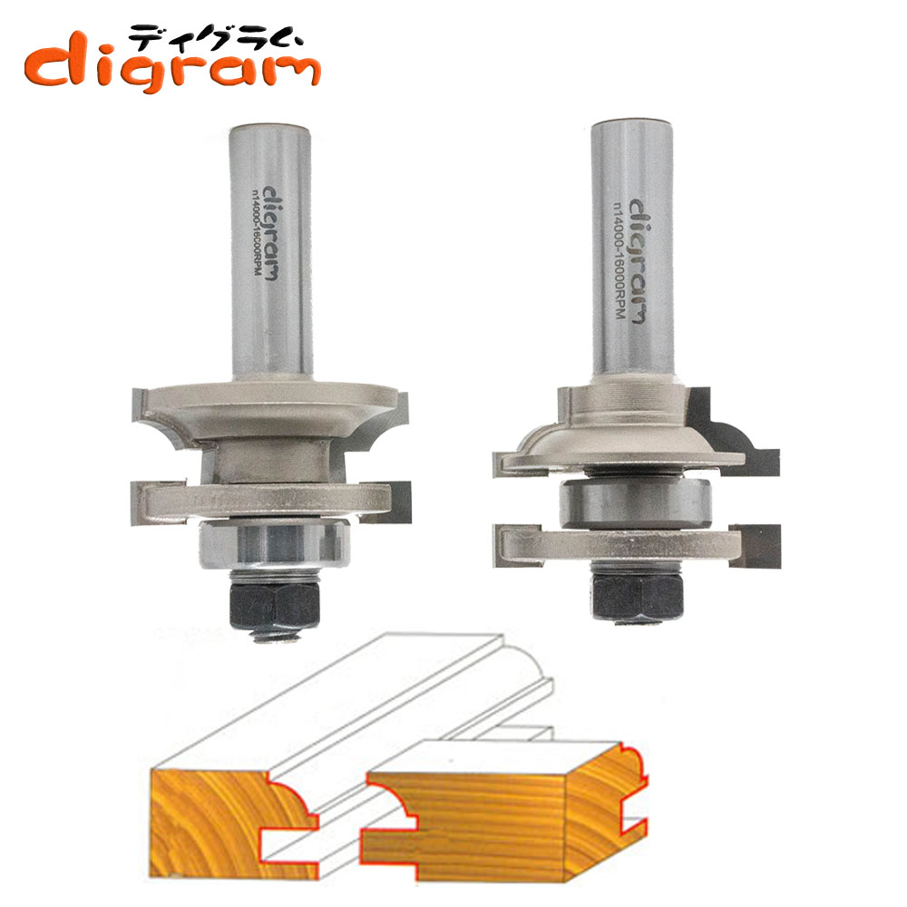 楽天ルータービット取っ手 ディグラムルーター ビット レール ＆ スタイル セット （ クォーター ビート ）12mm軸 Microtungsten carbide 【dm306006】