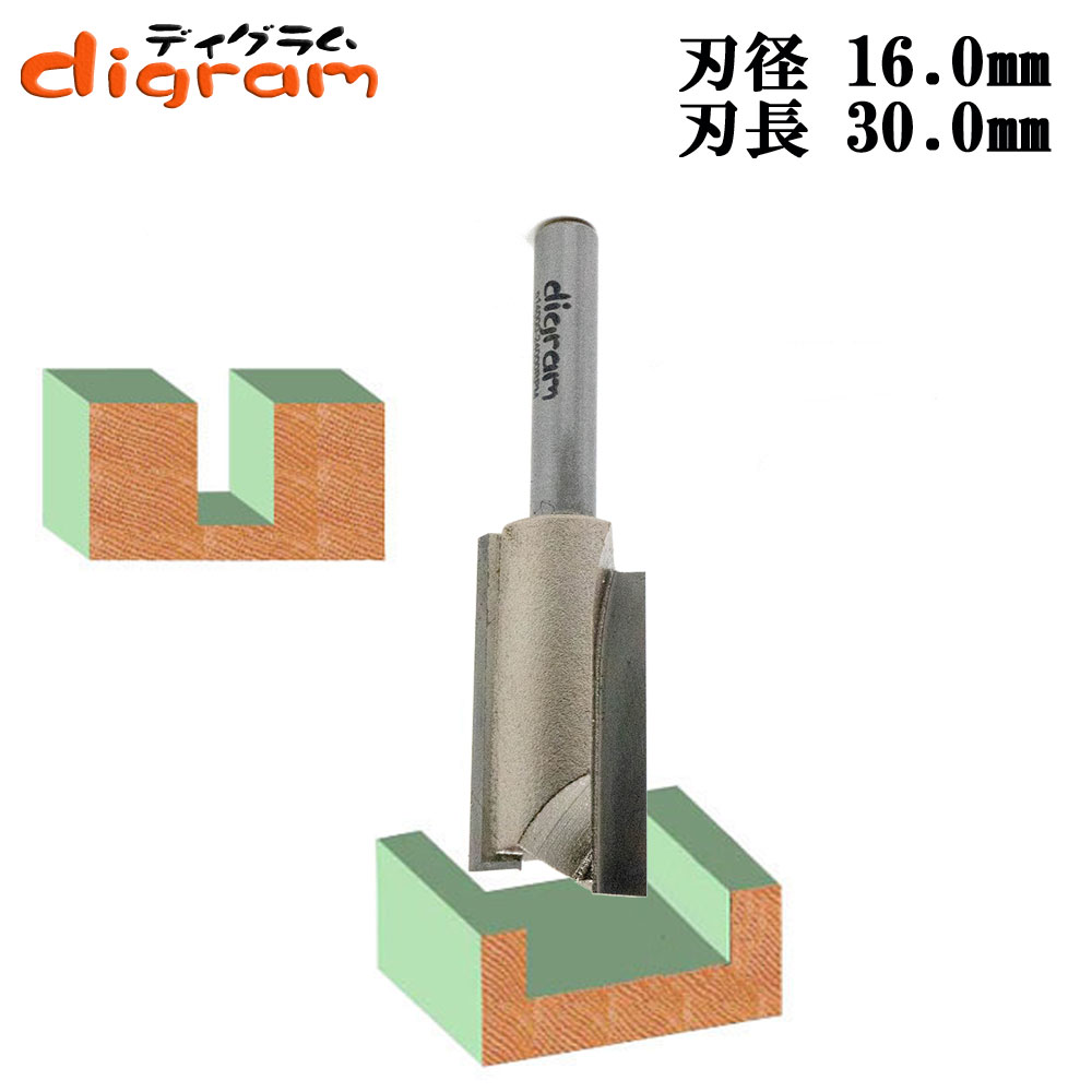 トリマー ビット ストレート 6mm軸 ( 刃径 16.0mm ) Microtungsten carbide 【dm312706】