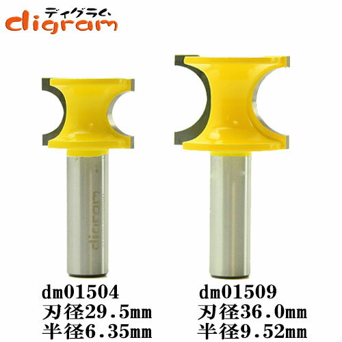 ルーター ビット カーブ エッジ スタンダード 2組 セット 1/2軸 Microtungsten carbide 【dms01501】