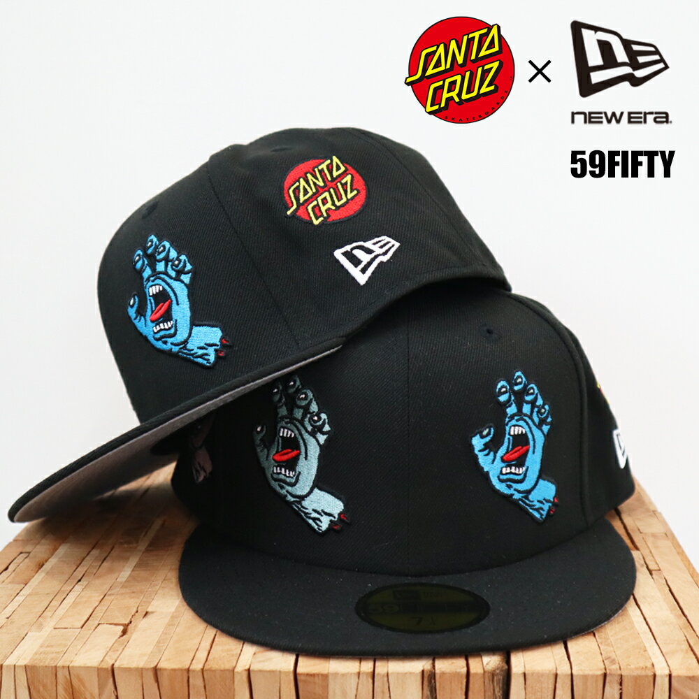 楽天digred　楽天市場店【新作】NEWERA ニューエラ 59FIFTY SANTACRUZ サンタクルーズ コラボ キャップ 帽子 オールオーバー スクリーミングバンド スケートボード スケーター アメリカ アメリカン ファッション アメカジ ストリートファッション ブラック メンズ レディース ユニセックス 14384270