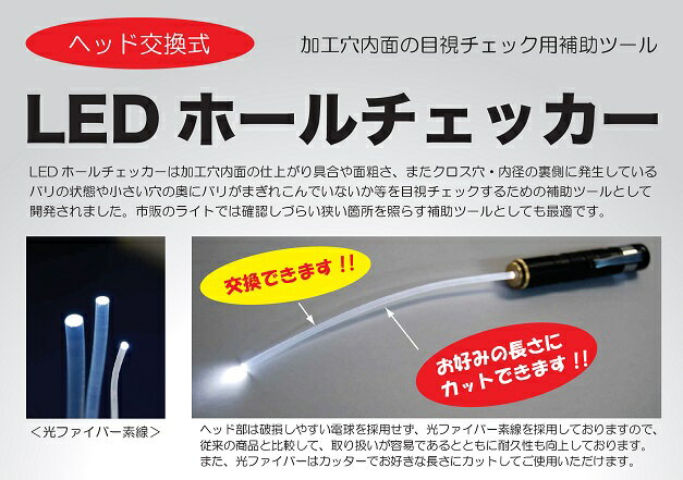 ライノス LED ホールチェッカー ホールライト FLL-M15 交換式光ファイバーヘッド