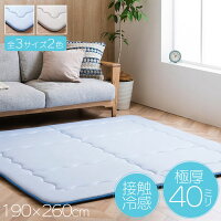 接触冷感 カーペット ラグ 190×260cm 約3畳 極厚40mm 大きい サイズ 長方形 ひんやり 冷感 厚手 ボリューム 新生活 母の日 敬老の日 誕生日 引越祝 ギフト プレゼント