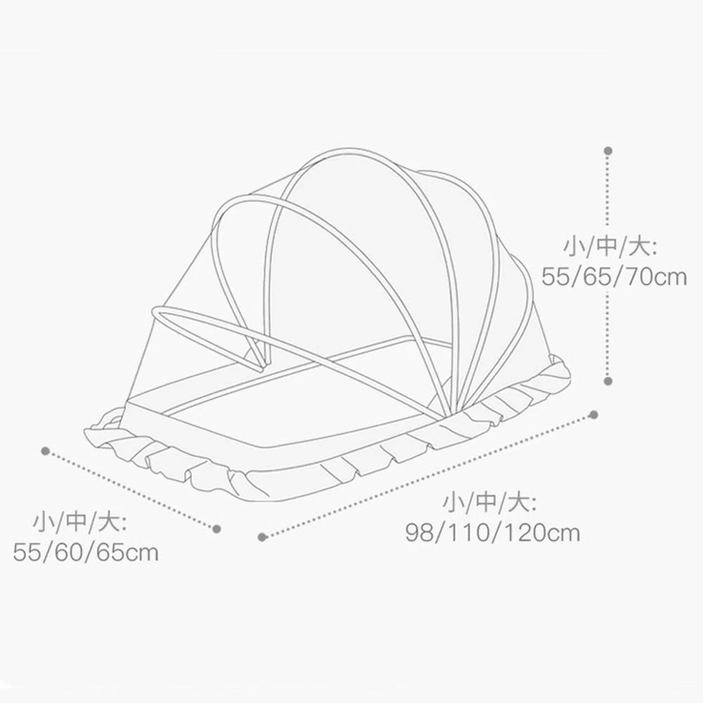 DIMOMO ZAKKAの蚊帳ベビー用ベビー用蚊帳新生児用蚊帳組立不要ワンタッチ式折り畳み式収納便利虫よけ蚊よけ安眠軽量通気性密度が高い夏用必需品出産祝｜アングル3
