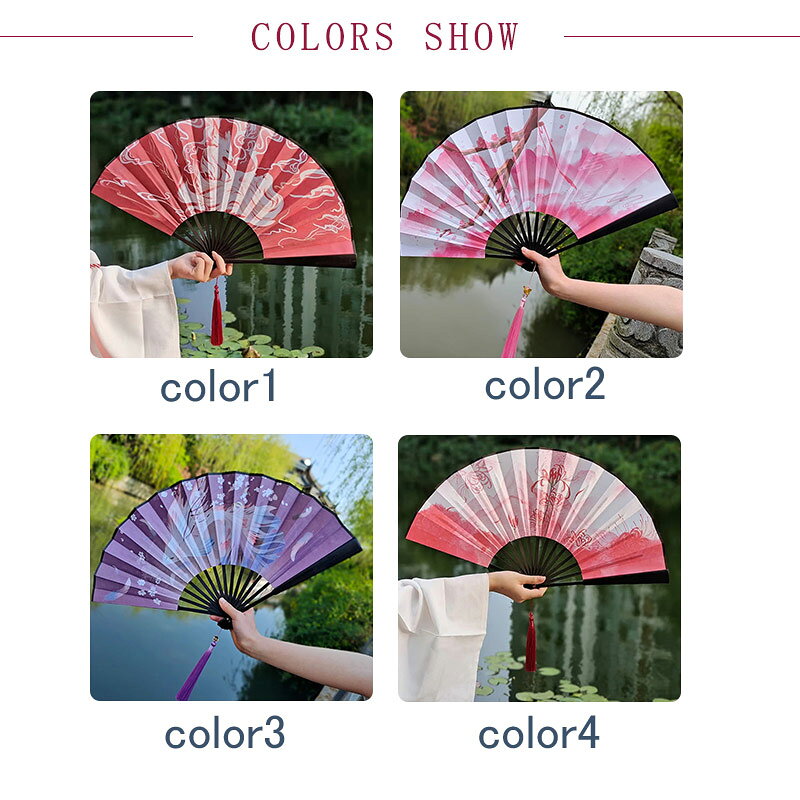 DIMOMO ZAKKAの扇子 メンズ 大きいサイズ 9インチ レディース 狐 せんす 折りたたみ 水墨画 絵 折りたたみ 夏用 柄 竹 シルク 扇袋 和装小物 猛暑対策 熱中症対策 男性 女性 観賞用 花火大会 プレゼント 送料無料｜アングル2