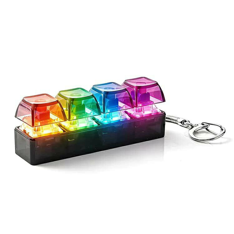 【2個セット】 LEDキーボード キーホルダー 光る キーホルダー ミニキーボード メカニカルキーボード カラフル キラキラ 発光 ガジェット おもちゃ ストレス解消 癒しグッズ フィジェットトイ キーチェーン バッグチャーム おしゃれ かわいい 遊べるキーホルダー プレゼント dimomo-10013590 DIMOMO ZAKKA サンプル画像3