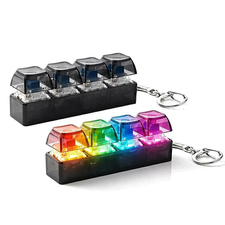 【2個セット】 LEDキーボード キーホルダー 光る キーホルダー ミニキーボード メカニカルキーボード カラフル キラキラ 発光 ガジェット おもちゃ ストレス解消 癒しグッズ フィジェットトイ キーチェーン バッグチャーム おしゃれ かわいい 遊べるキーホルダー プレゼント dimomo-10013590 DIMOMO ZAKKA サンプル画像2