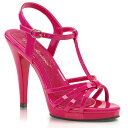 キャバ ヒール サンダル Pleaser プリーザー 11cm 12 センチ ヒール ホットピンク エナメル Tストラップ ハイヒール ピンヒール アンクルスト...