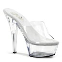キャバ ヒール ミュール サンダル 厚底 Pleaser プリーザー 15cm ヒール 透明 クリア クリアヒール ハイヒール ピンヒール オープントゥ ポール...