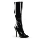 Pleaser プリーザー セクシー ハイヒール ロングブーツ 大きいサイズ 小さいサイズ 黒 ブラック エナメル 13cm ヒール レディース メンズ ピンヒ...