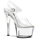 Pleaser プリーザー サンダル 厚底 クリア 18cm ヒール レディース メンズ ハイヒール クリアヒール 厚底靴 オープントゥ アンクルストラップ キャバ 大きいサイズ あり 22cm 23cm 24cm 25cm 26cm 27cm 28cm 29cm 30cm 18センチ ヒール 高め TREASURE-708 TRE708/C/M 取寄