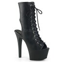 Pleaser プリーザー ショートブーツ レディース メンズ 厚底 15cm ヒール 15cmヒール 黒 ブラック つや消し オープントゥ レースアップ 靴 セクシー ハイヒール 大きいサイズ 22cm 23cm 24cm 25cm 26cm 27cm 28cm 15センチ ヒール ASPIRE-1016 ASP1016/BPU/M 取寄
