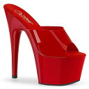 Pleaser プリーザー ミュール サンダル 厚底 18cm ヒール 赤 レッド 大きいサイズ 小さいサイズ セクシー ハイヒール ピンヒール キャバ 女装 ポールダンス ショー 衣装 コスプレ パーティー ステージ 靴 シューズ レディース メンズ ADORE-701N ADO701N/RTPU/M 取寄(4)