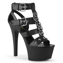 Pleaser プリーザー キャバ ヒール サンダル 厚底 レディース メンズ 厚底 15cm ヒール 黒 ブラック グラディエーター ゴシックパンク ゴシック...