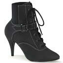 Pleaser プリーザー セクシー ハイヒール ショートブーツ 大きいサイズ 小さいサイズ 黒 ブラック 合皮 10cm ヒール レディース メンズ ピンヒー...