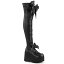demonia デモニア 厚底 ブーツ ロング サイハイブーツ ニーハイブーツ 厚底ブーツ ウェッジソール 11.5cm ヒール 黒 ブラック 合皮 リボン 編み上げ レースアップ ジッパー 小さいサイズ 大きいサイズ 厚底靴 ゴスロリ 靴 レディース メンズ KERA-303 KERA303/BVL 取寄 23,199円