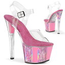 Pleaser プリーザー ヒール キャバ サンダル 厚底 18cm ヒール ピンク 透明 クリア ハイヒール クリアヒール 大きいサイズ 小さいサイズ ピンヒ...