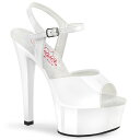 Pleaser プリーザー サンダル キャバ ヒール 厚底 レディース メンズ 15cm ヒール 白 ホワイト エナメル エナメルサンダル アンクルストラップ ...