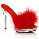 Pleaser プリーザー ミュール サンダル キャバ ヒール 厚底 レディース メンズ 12cm ヒール 赤 レッド クリア ファー コスプレ セクシー ハイ...