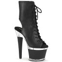Pleaser プリーザー ブーツサンダル 厚底 黒 ブラック 合皮 18cm ヒール レディース メンズ ピンヒール ハイヒール 大きいサイズ 小さいサイズ ...