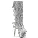 Pleaser プリーザー ブーツサンダル 厚底 シルバー クリア 18cm ヒール レディース メンズ ピンヒール ハイヒール 大きいサイズ 小さいサイズ ラ...