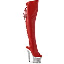 Pleaser プリーザー ブーツサンダル 厚底 赤 レッド 合皮 18cm ヒール レディース メンズ ピンヒール ハイヒール 大きいサイズ 小さいサイズ オ...