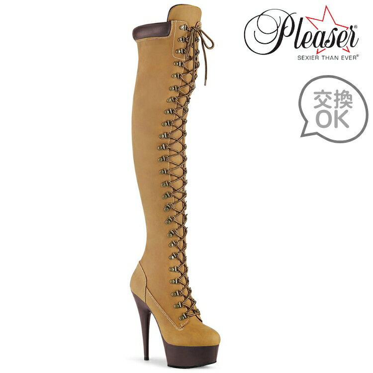 Pleaser ץ꡼ ˡϥ֡ ϥ֡ 15cm ҡ ֡ĥ ֡ƥ ҡ  ֥饦 ե 쥶   Ԥ߾夲 졼å ԥҡ ϥҡ ǥ 礭  DELIGHT-3000TL DEL3000TL/TNBPU/DBN 