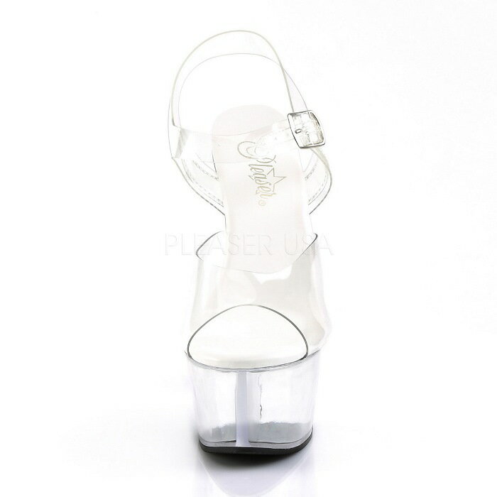 Pleaser プリーザー キャバ ヒール サンダル 厚底 レディース メンズ 厚底 15cm ヒール 透明 クリア クリアヒール ポールダンス ステージ セクシー ハイヒール 大きいサイズ あり 22cm 23cm 24cm 25cm 26cm 27cm 28cm 29cm 30cm 15センチ ヒール ASPIRE-608 ASP608/C/M 取寄
