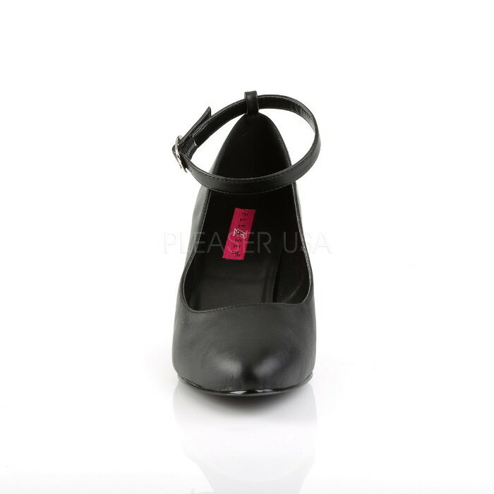 Pleaser プリーザー パンプス ローヒール 大きいサイズ 小さいサイズ 黒 ブラック 合皮 7 cm ヒール 8 cm ヒール レディース メンズ ピンヒール 女性 男性 用 ローヒール アンクルストラップ フォーマル 衣装 7センチ ヒール 8センチ ヒール 低め DIVINE-431 DIV431/BPU 取寄