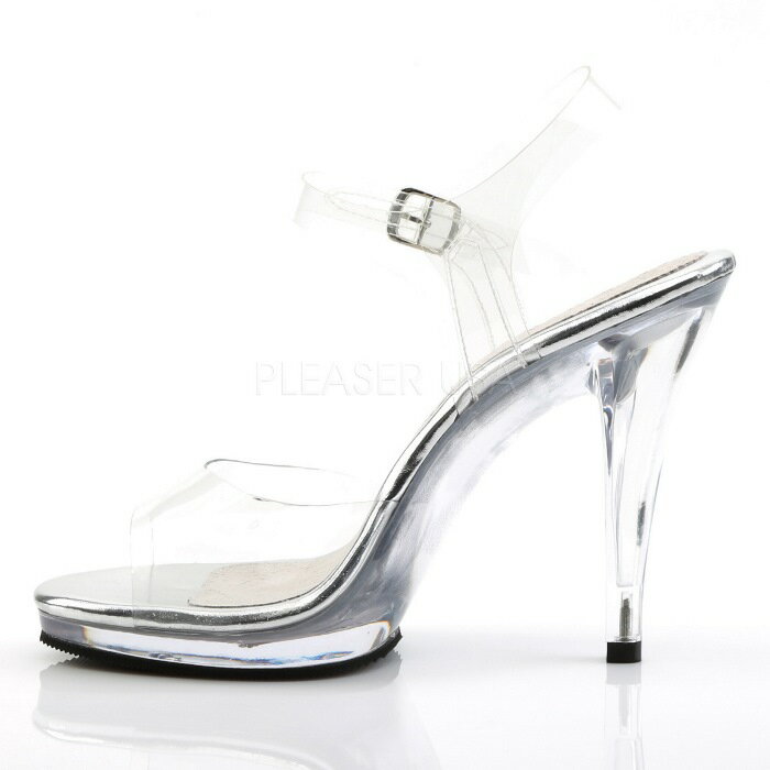 Pleaser プリーザー クリアヒール 11.5cm ヒール コンテスト ハイヒール ピンヒール アンクルストラップ ボディビル ポージング 用 ヒール低め 大きいサイズ 対応 靴 サンダル レディース メンズ FLAIR-408 FLA408/C/M 即納 取寄 3