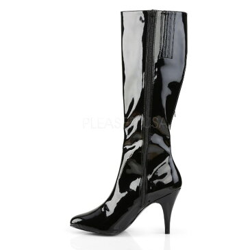 Pleaser プリーザー セクシー ハイヒール ロングブーツ 大きいサイズ 小さいサイズ 黒 ブラック エナメル 10 cm ヒール レディース メンズ ピンヒール 編み上げ レースアップ ジッパー 女性 男性 用 ハイヒール ロングブーツ 10センチ ヒール 高め DREAM-2026 DRE2026/B 取寄