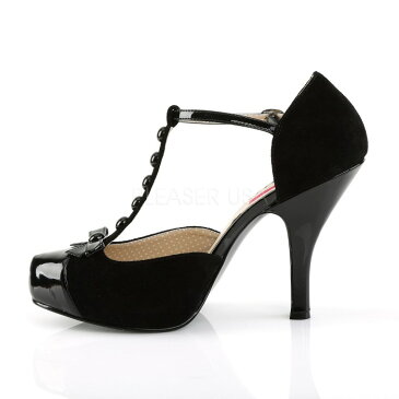 Pleaser プリーザー パンプス レディース メンズ 11.5cm ヒール 黒 ブラック スエード エナメル Tストラップ アンクルストラップ サイドオープン ステージ セクシー ハイヒール 大きいサイズ あり 25cm 26cm 27cm 28cm 29cm 30cm 31cm 32cm PINUP-02 PINUP02/BMCSUE-BPT 取寄
