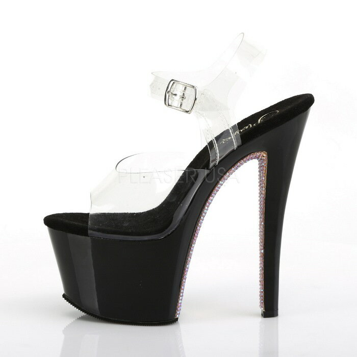 Pleaser プリーザー ヒール サンダル 厚底 18cm ヒール シャンパン色 透明 クリア ...