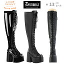demonia デモニア 厚底 ブーツ ロングブーツ 大きいサイズ レディース メンズ 太め 筒周り ふくらはぎ 履き口 ゆったり 太い 足 ワイドな筒周り ウ...