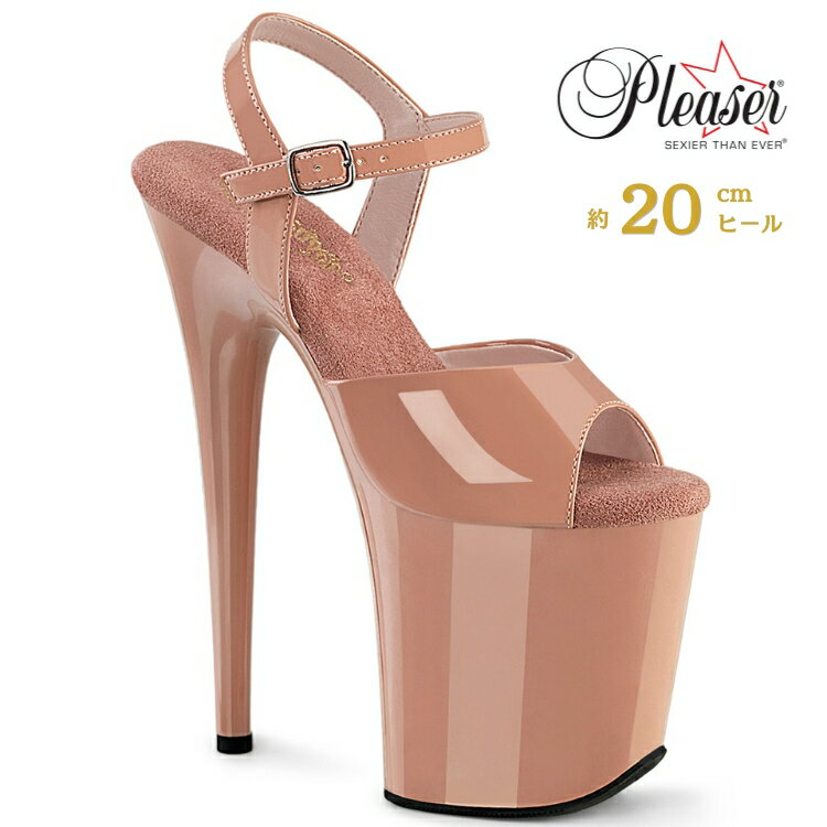 乐天商城 - Pleaser プリーザー ヒール 20cm 厚底 サンダル ポールダンス 用 ヒール フラミンゴ 大きいサイズ 対応 ブラッシュ ピンク エナメル レディース メンズ 女性 男性 20センチ ヒール ハイヒール ピンヒール FLAMINGO-809 FLAM809/BH/M 取寄