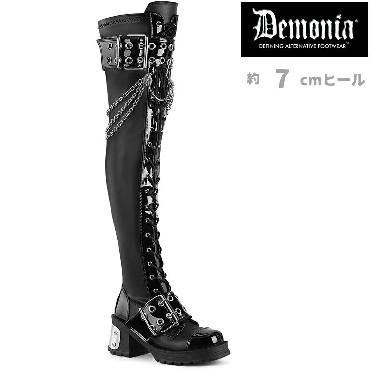 Demonia⭐️デモニア 厚底 ロングブーツ 黒 25cm サイズ7 楽天市場】デモニア ニーハイブーツの通販