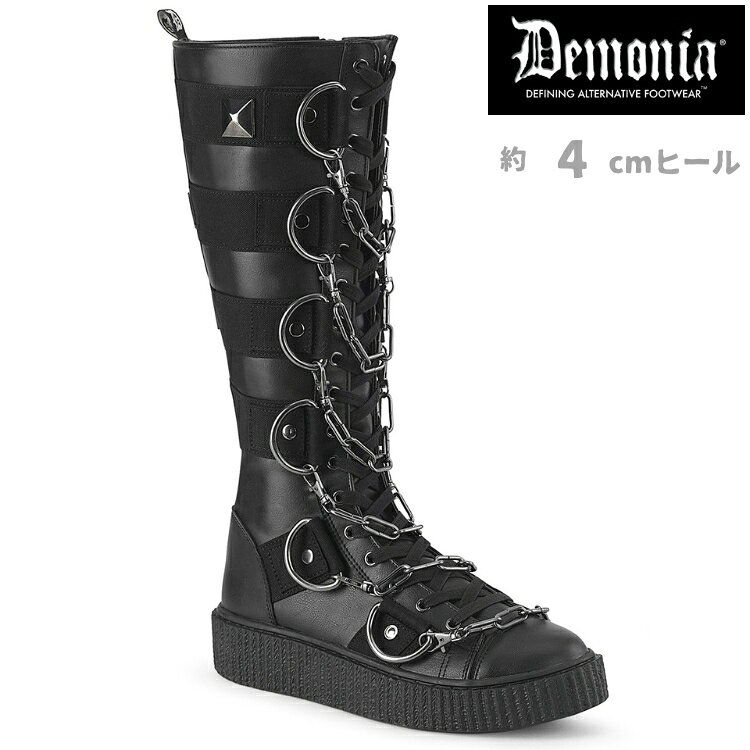 Demonia⭐️デモニア 厚底 ロングブーツ 黒 25cm サイズ7 snk405bvl-ca.jpg