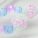 ペディキュア フットネイル ジェルネイル ネイルチップ 紫陽花3Dアート マット ハンドメイド サイズオーダー
