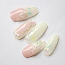 ジェルネイルチップ ブライダル 乱ホロ埋め込み小花3Dアート 結婚式 付け爪 ハンドメイド アートチップ ガーリー