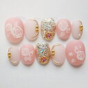 【現品発送】ベリーショート ネイルチップ ジェルネイル マットピンク薔薇デザイン