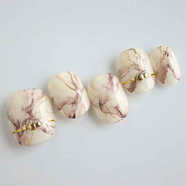 【現品発送】ベリーショート ネイルチップ ジェルネイル 天然石風ニュアンス