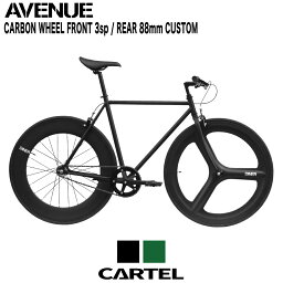 ピストバイク 完成車 CARTEL BIKES AVENUE 【 DINER CARBON WHEEL FRONT 3sp REAR 88mm CUSTOM 】 【 自転車 カーテル バイク スポーツバイク 完成品 クロモリ 軽量 カスタム カスタムバイク ベース フリーギア 固定ギア 初心者 シンプル おしゃれ 黒 ブラック カーボン 】