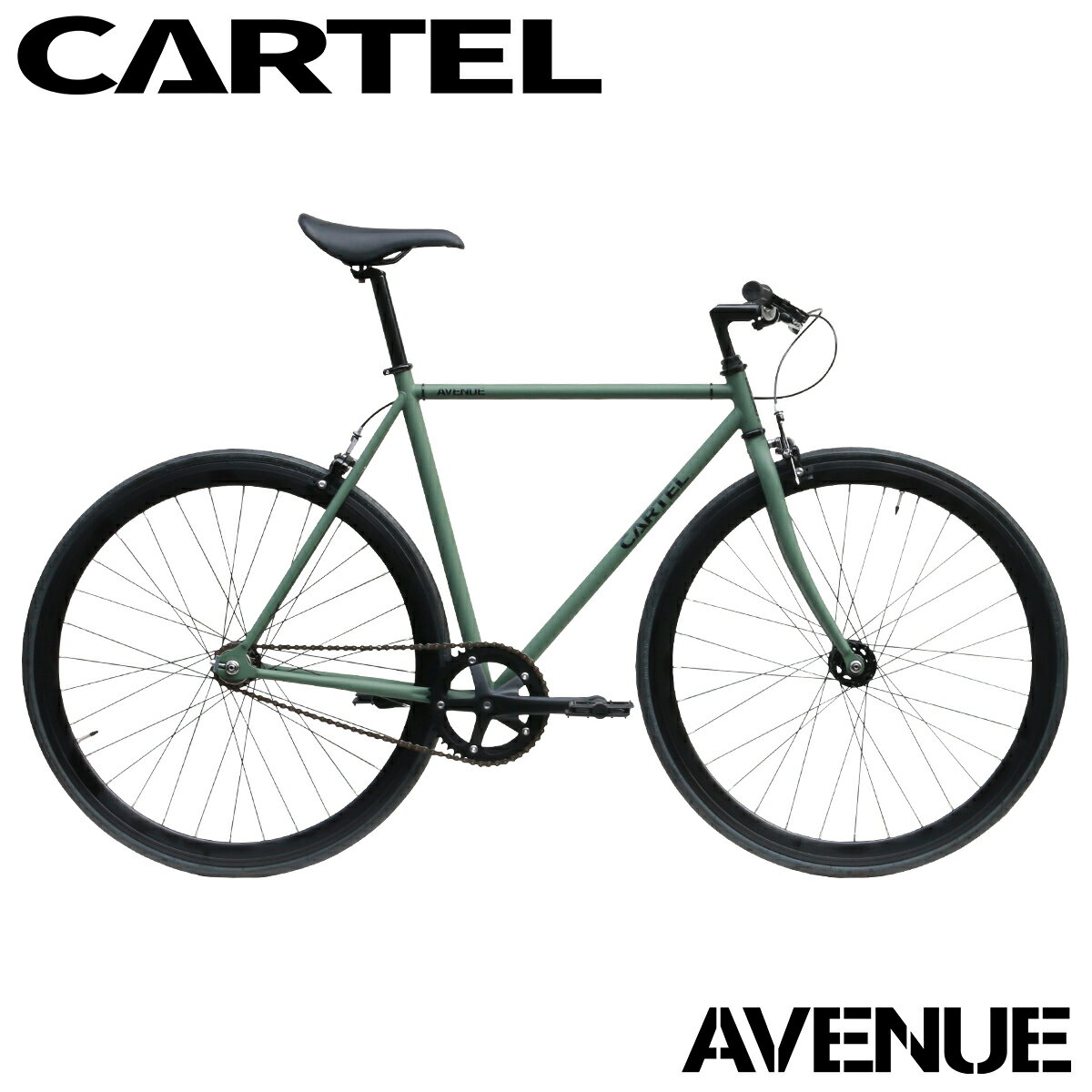 【FINAL SALE 郵送限定】ピストバイク 完成車 カーテルバイク CARTEL BIKES AVENUE ARMY GREEN 【 自転..