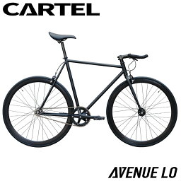 ピストバイク 完成車 カーテルバイク CARTEL BIKES AVENUE LO MATTE BLACK【自転車 バイク スポーツバイク 完成品 クロモリ 軽量 カスタム カスタムバイク ベース フリーギア 固定ギア 初心者 シンプル おしゃれ 黒 ブラック】