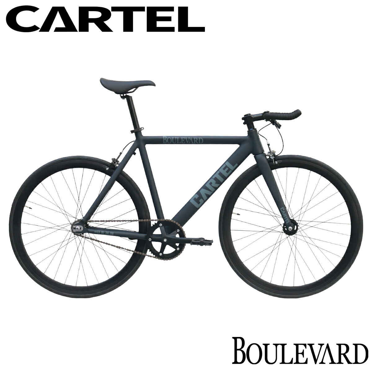 【FINAL SALE 郵送限定】ピストバイク 完成車 カーテルバイク CARTEL BIKES BOULEVARD DARKGREY BLACK 【 自転車 バイク スポーツバイク 完成品 アルミ 軽量 カスタム カスタムバイク ベース フリーギア 固定ギア 初心者 シンプル おしゃれ ブラック グレー 】