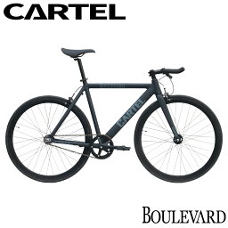 ピストバイク 完成車 カーテルバイク CARTEL BIKES BOULEVARD DARKGREY&BLACK 【 自転車 バイク スポーツバイク 完成品 アルミ 軽量 カスタム カスタムバイク ベース フリーギア 固定ギア 初心者 シンプル おしゃれ ブラック グレー 】