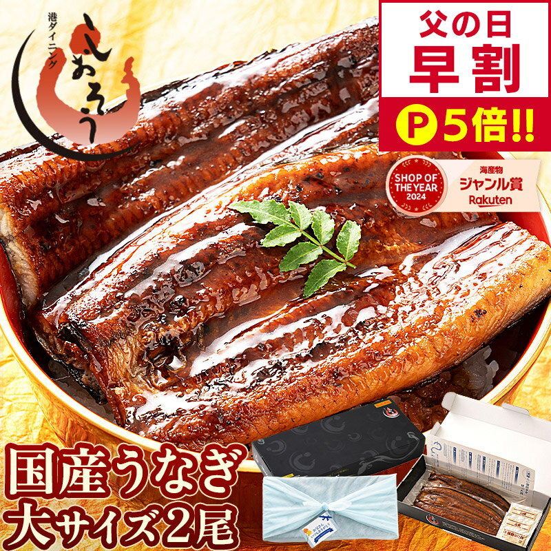 【父の日 早割P5倍！】 うなぎ 国産 鰻 ウナギ 蒲焼き 蒲焼 鰻の蒲焼 大サイズ 165g前後× ...