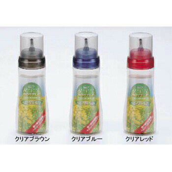 プルーヘルシーオイルボトル L クリアブラウン●L●クリアブラウン●容量:280cc●φ60×H183●材質:本体/飽和ポリエステル樹脂、フタ/AS樹脂、注ぎ口/ステンレス、キャップ/ポリプロピレン、パッキン/シリコン樹脂